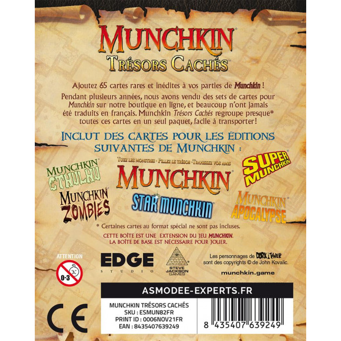 Acheter Munchkin : Trésors Cachés - Edge - Jeux de société - Le Passe Temps