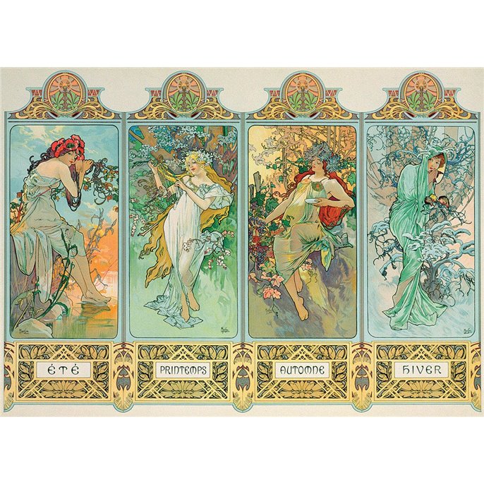 Puzzle : 1000 pièces - Alphonse Mucha - Les Quatre Saisons