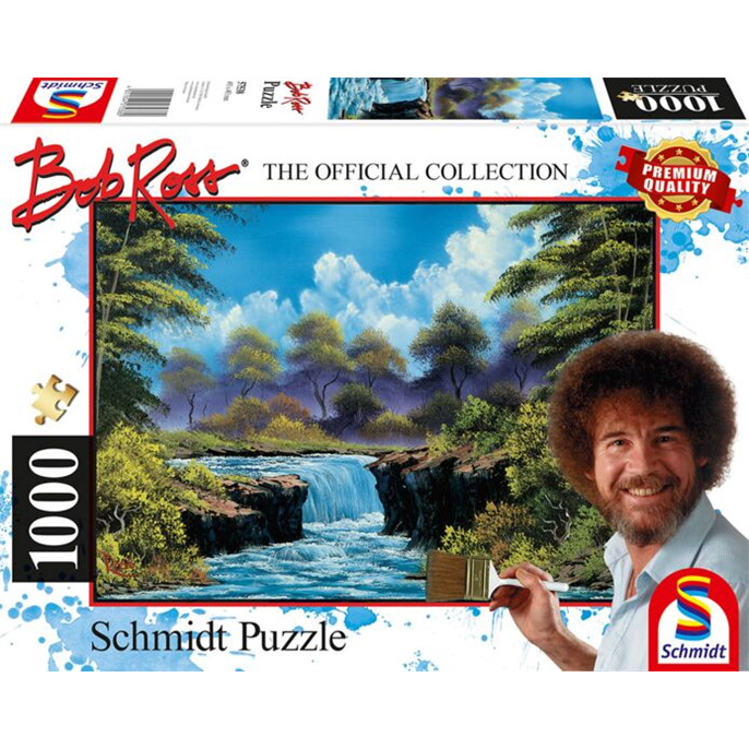 Puzzle : 1000 pièces - Chute d'eau dans la clairière - Bob Ross