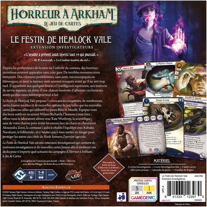 Horreur à Arkham JCE : Le Festin de Hemlock Vale - Investigateurs