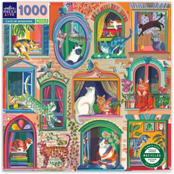 Puzzle : 1000 pièces - Cats in Windows