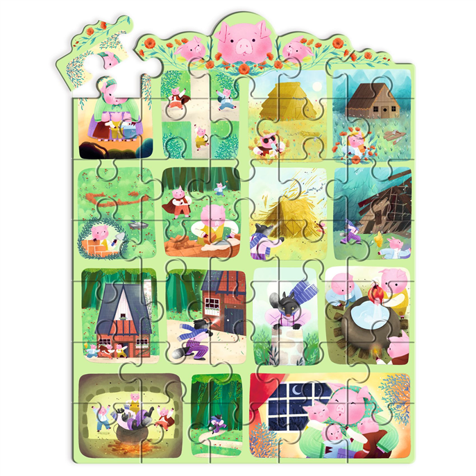 Puzzle : 35 pièces - Les Trois Petits Cochons