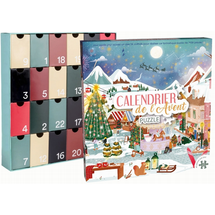 Calendrier de l'avent Puzzle : Village Noël