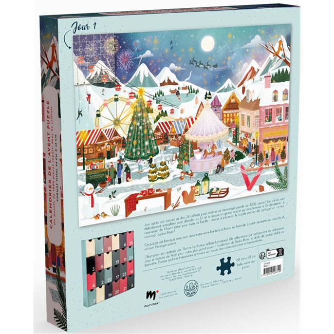 Calendrier de l'avent Puzzle : Village Noël