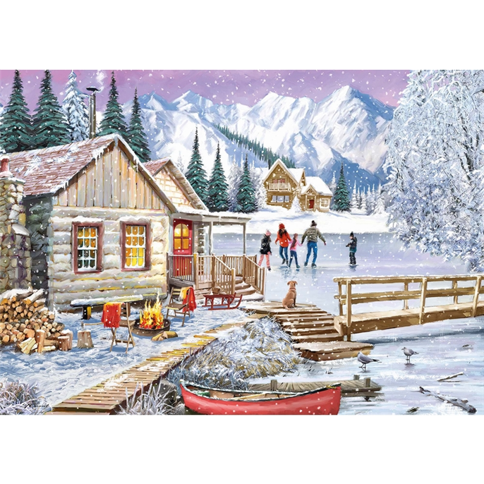 Puzzle : 1000 pièces - Winter at the cabin