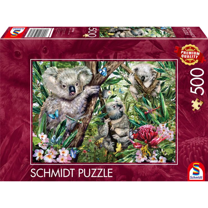 Puzzle : 500 pièces - Une adorable famille de koalas