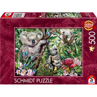 Puzzle : 500 pièces - Une adorable famille de koalas