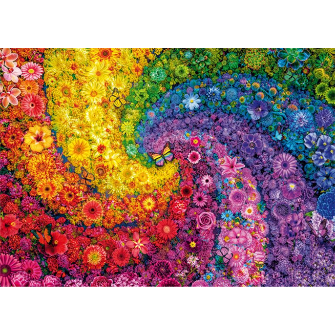 Puzzle : 2000 pièces - Tourbillon de fleurs multicolores