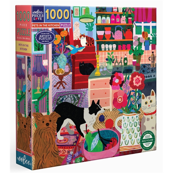 Puzzle : 1000 pièces - Pets in the Kitchen